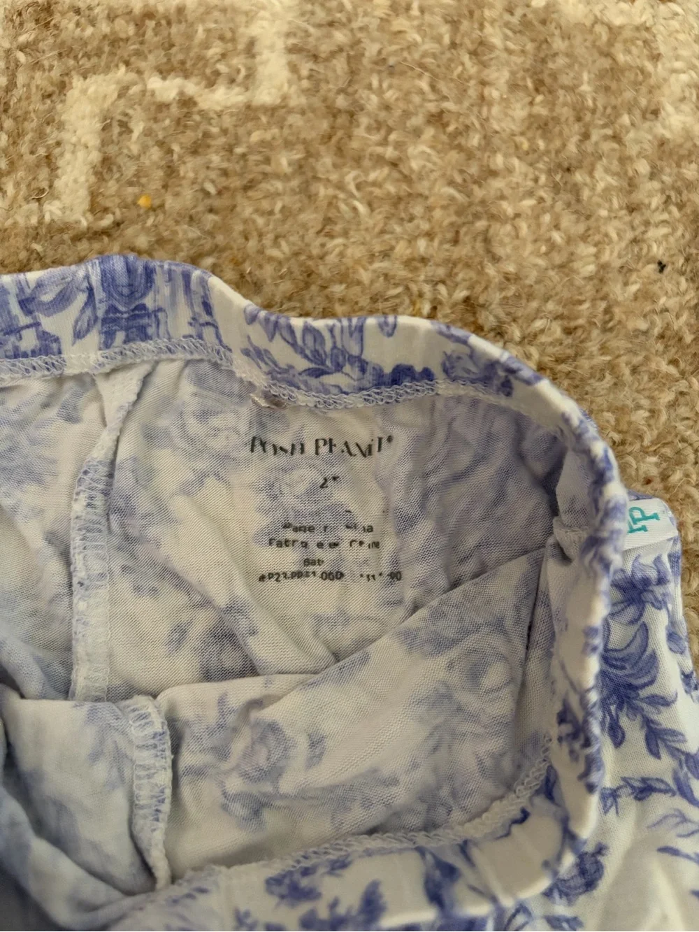 Posh Peanut Blue and White Toile Ruffle Two-Piece Set